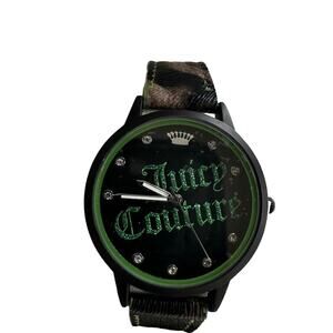NWT Juicy Couture Black Label Womens Animal Print Band Adjustable Wrist Watch